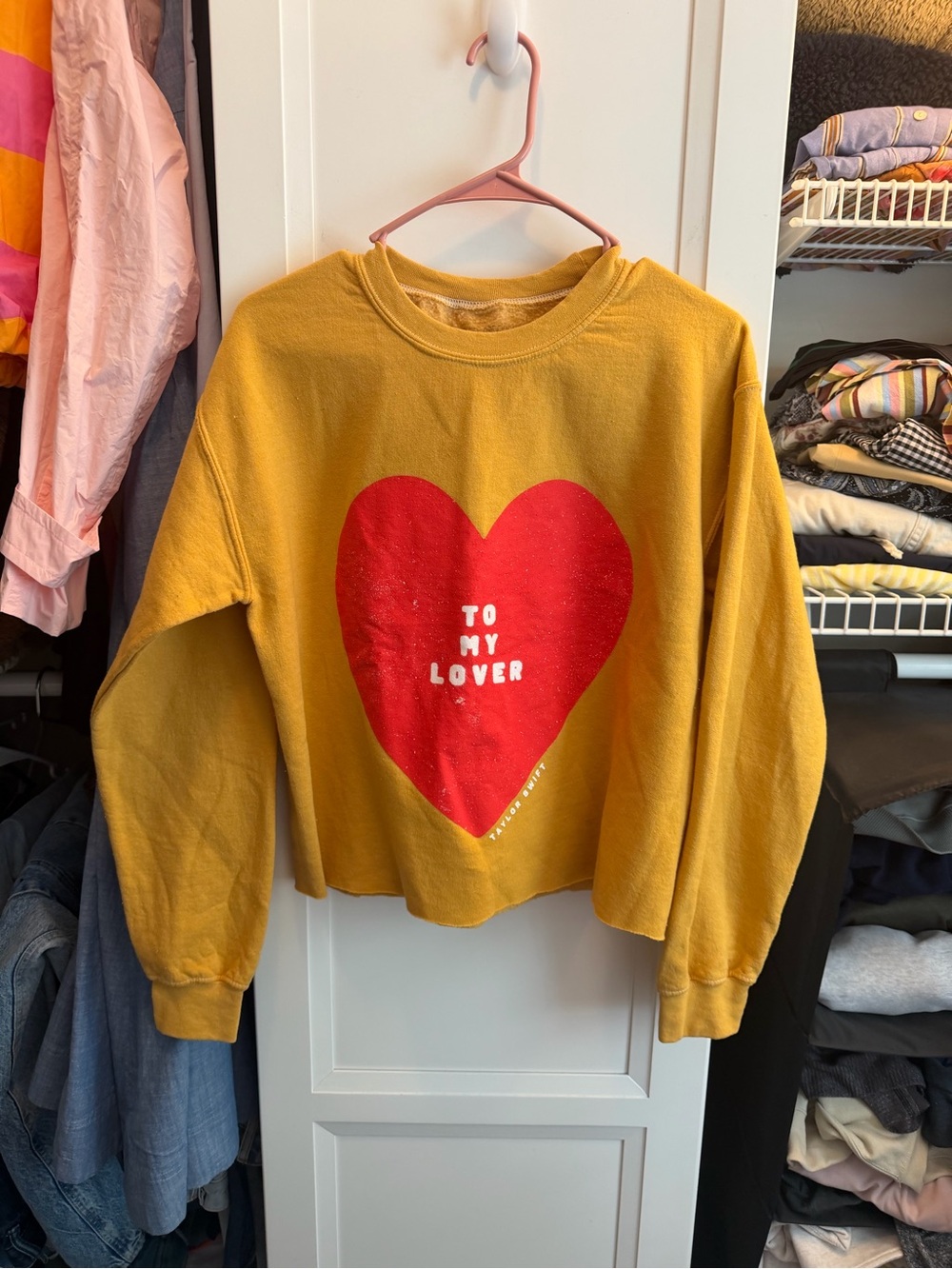 Taylor Swift "To My Lover" cropped crewneck sweatshirt size small